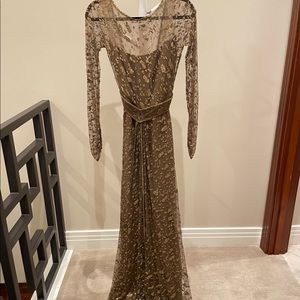 Brown and Gold Sequined Dress